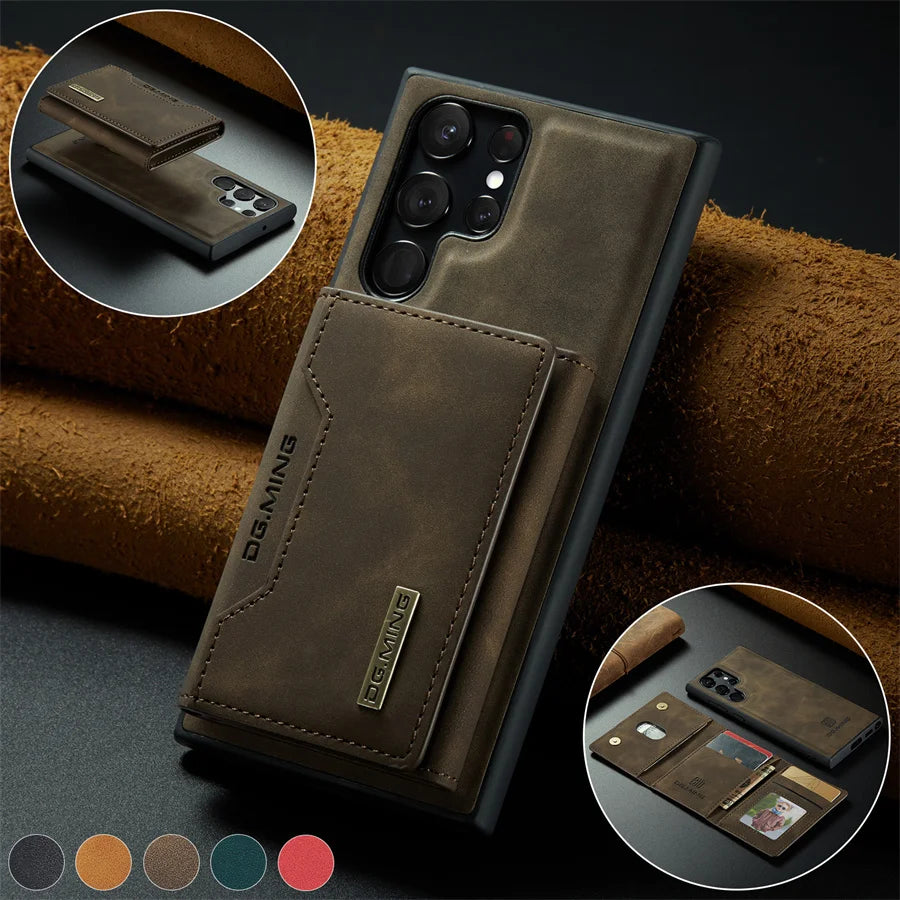 Magnex™ - Samsung Leather Case with Magnetic Wallet