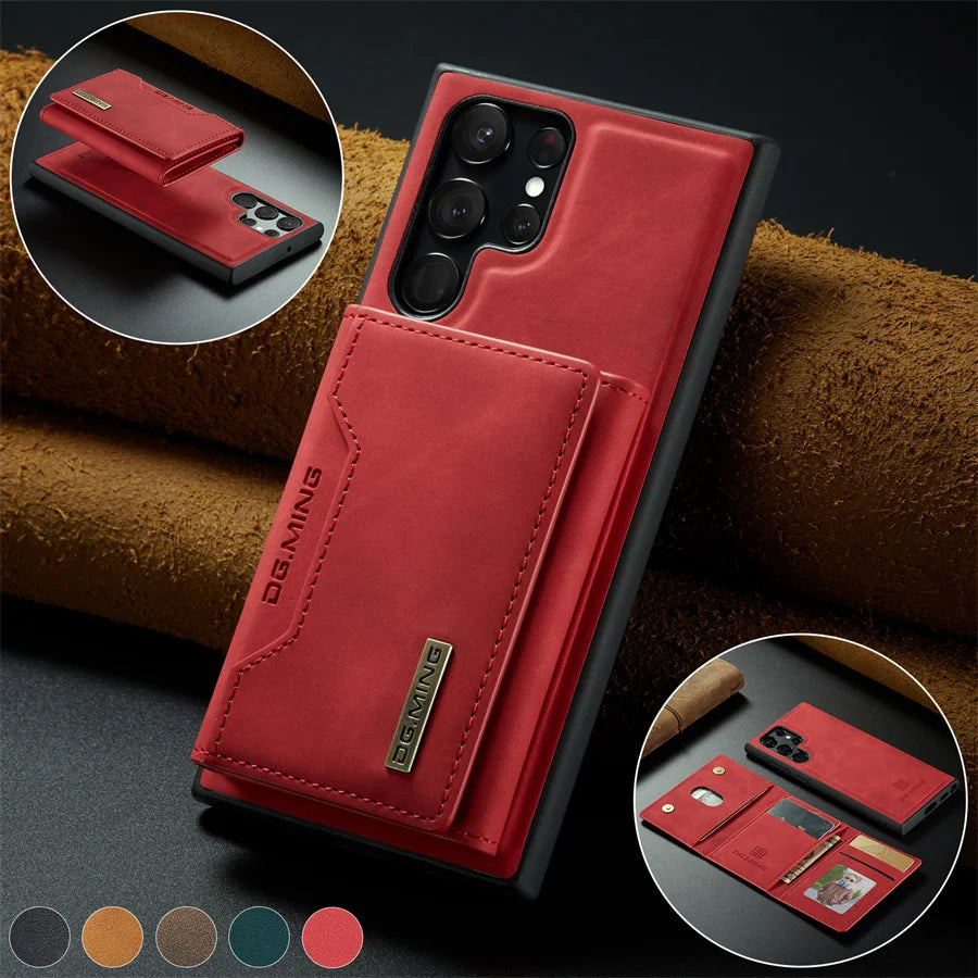 Magnex™ - Samsung Leather Case with Magnetic Wallet