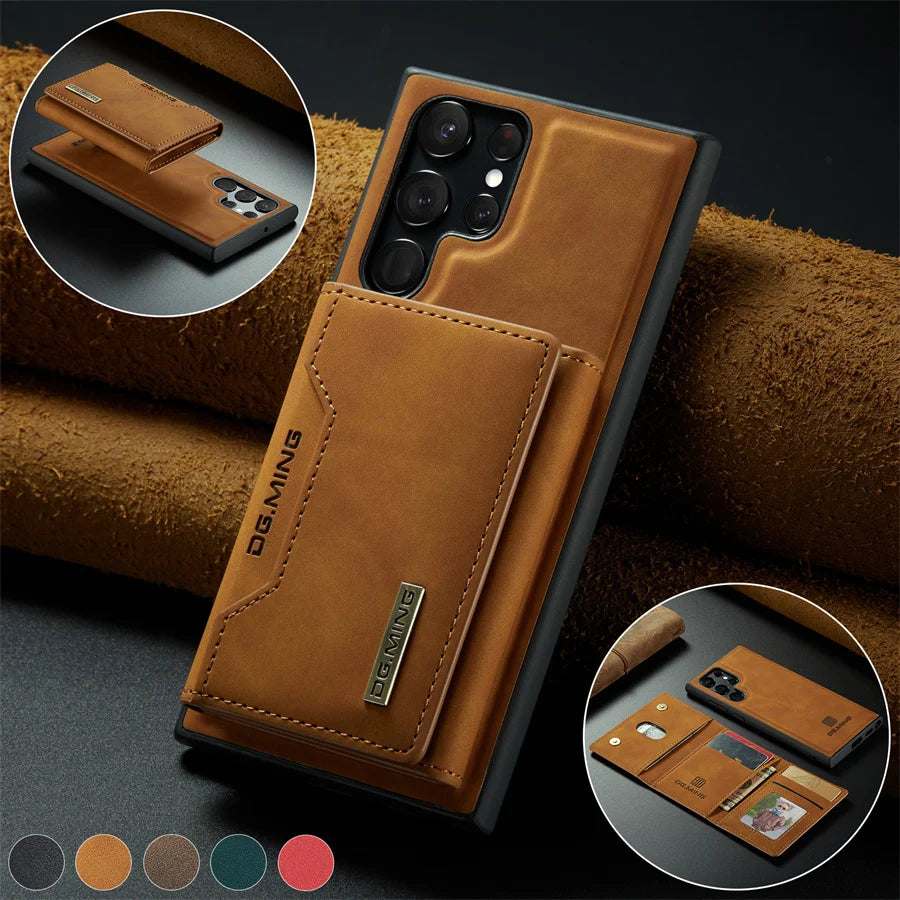 Magnex™ - Samsung Leather Case with Magnetic Wallet